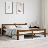 vidaXL Massivholzbett 160 x 200 cm Honigbraun