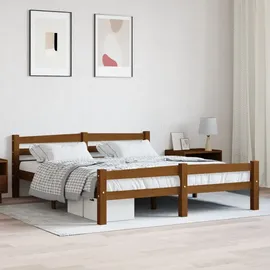 vidaXL Massivholzbett 160 x 200 cm Honigbraun