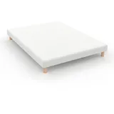 Boxspringbett Weiss 12 Latten Weiss 90 x 190 cm