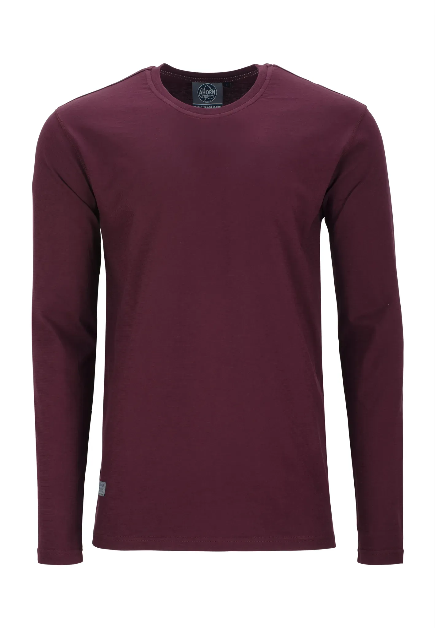 Langarmshirt AHORN SPORTSWEAR, Herren, Gr. 4XL, rot (bordeaux), 100% Baumwolle, unifarben, normal, Shirts Langarmshirt, mit Rundhalsausschnitt