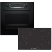 Bosch Herdset Bosch Backofen + Bauknecht Induktionskochfeld autark 77cm