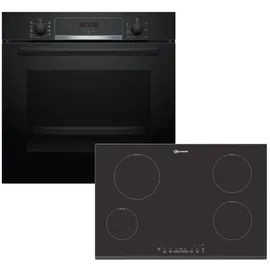 Bosch Herdset Bosch Backofen + Bauknecht Induktionskochfeld autark 77cm