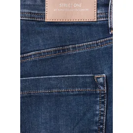 STREET ONE Wide Leg Jeans mid Blue soft washed, 32, - 32W / 30L