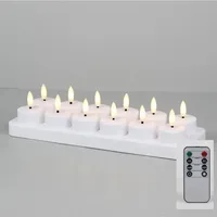 Set Mit 12 Wiederaufladbaren Pchero Led-heizstrahlern, Kompatibel Mit Fernbedienung Und Timer + Ladestation (party/dekoration)