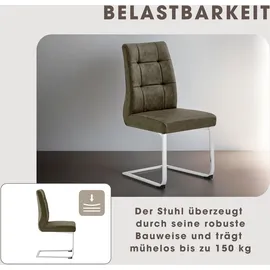 byLIVING Esszimmerstuhl MARLEN-XXL, 2-er Set, Bezug braun Gestell verchromt