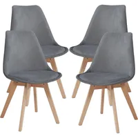 [en.casa] Esszimmerstuhl Fläten 4er Set Cord Grau