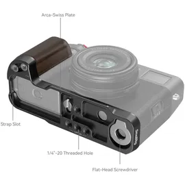 SmallRig 4805 L-förmiger Holzgriff für Fujifilm X100VI, X100V, schwarz