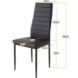 Albatros Esszimmerstuhl Milano Kunstleder schwarz 4er Set