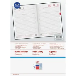 Rido Buchkalender Conform 21x29,1cm 1 Tag/Seite Kunstleder grau 2026
