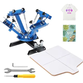 Vevor Siebdruckpresse T-Shirt Siebdruckmaschine 1 Farben + 1 Station, T-Shirtpresse, Hitzepresse Transferpresse DIY Ausrüstung Drucker, Textildruck