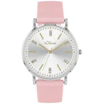 s.Oliver Quarzuhr Analog, mit Silikon Armband, Silber, 3 bar Wasserdicht, Kommt in Uhren Geschenk Box