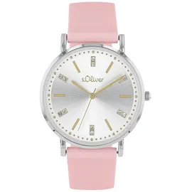 s.Oliver Quarzuhr Analog, mit Silikon Armband, Silber, 3 bar Wasserdicht, Kommt in Uhren Geschenk Box
