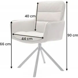 Riess-Ambiente Stuhl BIG GEORGE taupe Echtleder Microfaser mit Armlehne Retro Drehbarer Design