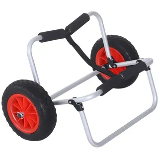 Homcom Kanuwagen Kajakwagen Surfwagen klappbar mit Gurt PU-Räder Alu bis 90 kg L70 x B40 x H42 cm Aosom