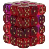 Chessex Gemini® 12mm d6 Translucent Red-Violet/gold Dice BlockTM (36 dice)