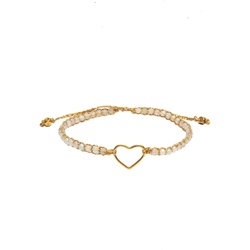 Samapura Aquamarin-Herz-Armband | Gold Faden 16 Damen 