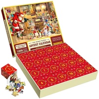 Joyivike Adventskalender 2023 Weihnachtliche Puzzles 1000 Teile, Weihnachts-Advents-Countdown-Kalender, 24 Tage Weihnachts Advents Puzzle Boxen, Kinder