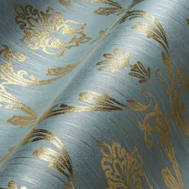 A.S. Création Textiltapete Metallic Silk 10 m x 0,32 m 306586 blau/gold/grün