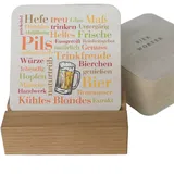 Deine Wörter Bierdeckel-Set – 30 hochwertige Papp-Bierdeckel mit witziger Schlagwortwolke rund ums Bier