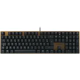 Cherry KC 200 MX, Mechanische Office-Tastatur mit Eloxierter Metallplatte, Französisches Layout (AZERTY), mit Kabel, MX2A SILENT RED Switches, Schwarz/Bronze