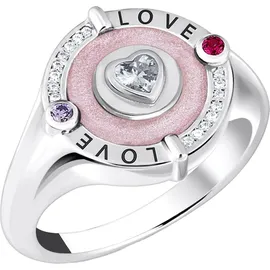 Thomas Sabo TR2447-390-9-54 Silberner Siegelring mit Herz und Steinchen Damen