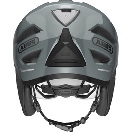 ABUS Pedelec 2.0 ACE - Fahrradhelm mit Rücklicht, Visier, Regenhaube, Ohrenschutz - für Damen und Herren - Grau, L