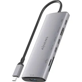 AISENS ASUC-7P031-GR USB-C 7 Ports), Dockingstation - USB Hub, Grau,