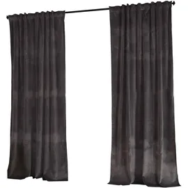 Gardinenbox Vorhang »Milano« Samt Blickdicht Schlaufenband Tunneldurchzug Blackout Bügelband kürzbar Grau 2 Stück HxB 235x135 cm, 20357
