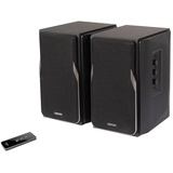 Edifier R1380T 2.0 Regallautsprecher-System (42 Watt) im Echtholzgehäuse (MDF). Zwei LINE IN Anschlüsse. Infrarot-Fernbedienung und seitliche Bedienelemente für Bässe, Höhen und Lautstärke.