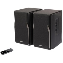 Edifier R1380T 2.0 Regallautsprecher-System (42 Watt) im Echtholzgehäuse (MDF). Zwei LINE IN Anschlüsse. Infrarot-Fernbedienung und seitliche Bedienelemente für Bässe, Höhen und Lautstärke.