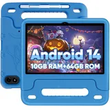 TUOHAITIME Tablet 10 Zoll Kinder Tablets, Android 14 Tablet für Kinder, Octa-Core, 10GB RAM 64GB ROM 1TB Karte erweiterbar, Elterliche Kontrolle, 6000mAh, WiFi, Bluetooth, Kleinkind Tablets (Blau)