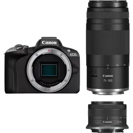 Canon EOS R50 schwarz + RF-S 18-45 mm + RF 75-300 mm