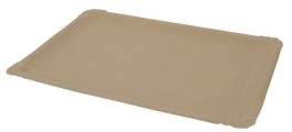 Greenbox Pappteller, braun, rechteckig, Recycelbare Einwegteller für Kuchenstücke oder Canapés in Bäckereien, 1 Packung = 250 Stück, Maße (L x B): 27 x 18,5 cm