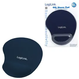 Logilink Mauspad mit Silikon Gel Handauflage, blau