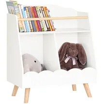SoBuy Kinderregal KMB100 61 x 71 x 35 cm Kiefer massiv weiß