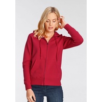 FRUIT OF THE LOOM Kapuzensweatshirt »Lady-Fit Premium hooded Sweat Jacket«, rot