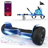 RCB Balance Scooter Kart Set, 8,5'' Off-Road SUV Hoverboard mit Sitz, Go-Kart, APP, Bluetooth blau