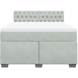 vidaXL Boxspringbett 140 x 200 cm Hellgrau