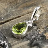Drachensilber Peridot Steinschmuck Anhänger 925 Silber - Silber;Grün