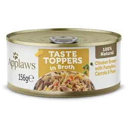 Applaws Geschmack Toppers Natural  Hundenassfutter Huhn mit Kürbis, Karotten und Erbsen in Brühe 156g Dose