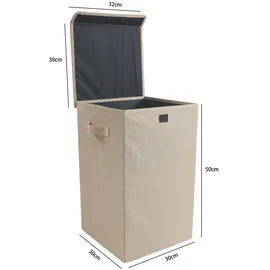 VCM Wäschekorb Wäschebox Stoffbox mit Deckel Dreso M