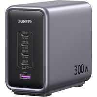UGREEN Nexode 300W GaN USB-C Wall Charger 5-Ports schwarz/grau
