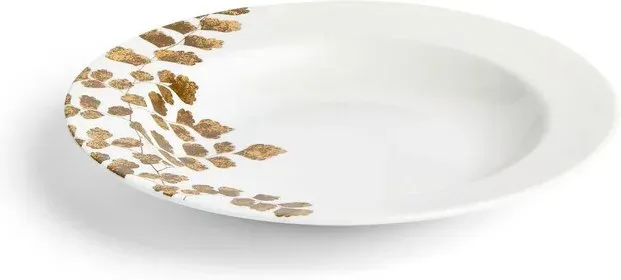 WEDGWOOD Vera Wang Jardin Fein Bone China Suppenschüssel mit Rand, 22cm mit Gold- & Bronze-Blumenverzierung