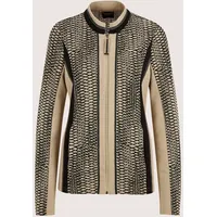 Madeleine Moderner Businessblazer mit All-Over-Print in beige / schwarz), | Gr.: 36