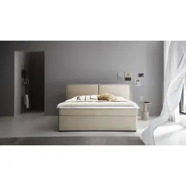 Atlantic Home Collection Boxbett "NIKITA", beige (cremeweiß), B:181cm L:209cm, ATLANTIC HOME COLLECTION, Komplettbetten, bodentiefes Bett, wahlweise mit Matratze und Topper