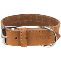 Trixie Rustic Fettleder-Halsband Heartbeat, M: 38–47 cm/40 mm, braun