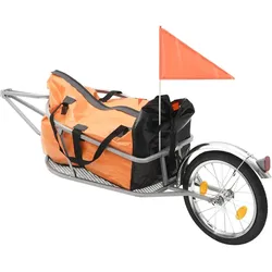 Gepäck-Fahrradanhänger mit Tasche Orange und Schwarz