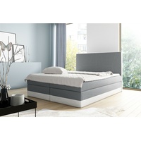 Boxspringbett Schlafzimmerbett VELARO 180x200cm Grau- Weiss