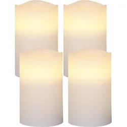 LED-Wachskerzen "May", 4er Set, weiss