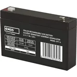 EMOS Wartungsfreier Bleiakku 6V, 7 Ah, Faston 4,7 mm, Bleiakkumulator für Alarmsysteme, Brandmeldetechnik, USV-Geräte, B9659